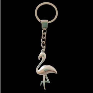 3/$20 2 (two) New FLAMINGO CHARM KEY CHAIN RING Keychain Keyring